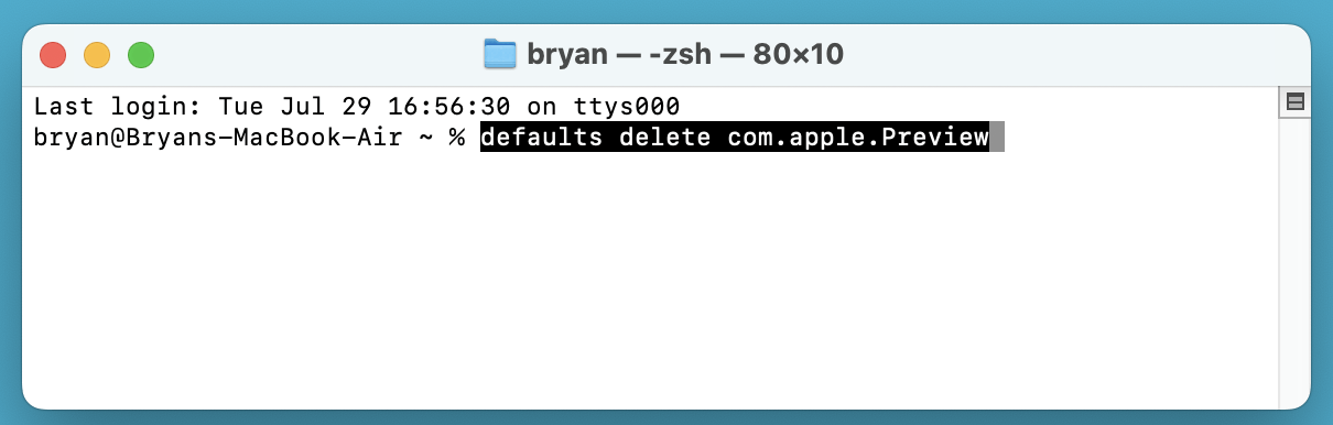 Reset Preview App Preferences