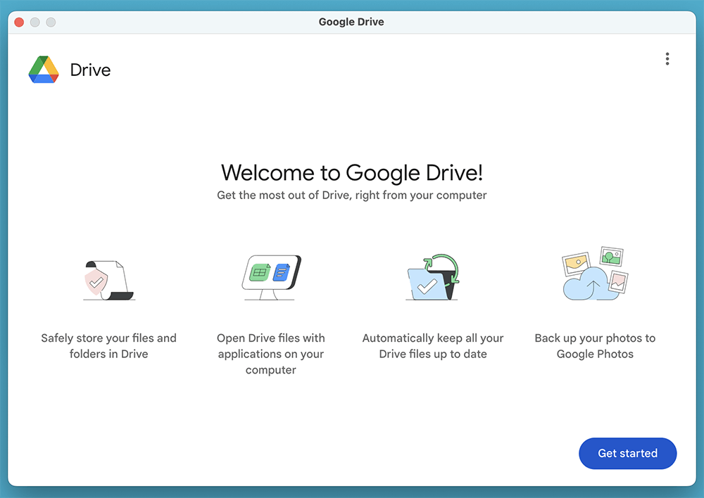 Open the Applications folder and double-click Google Drive to launch it