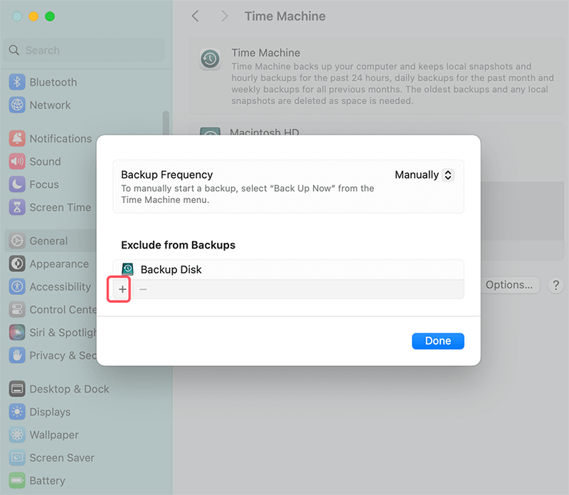 Exclude Affected Directories for Backup