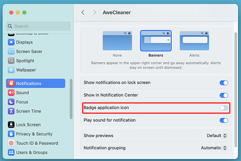 Turn Off Notification Badges in Dock