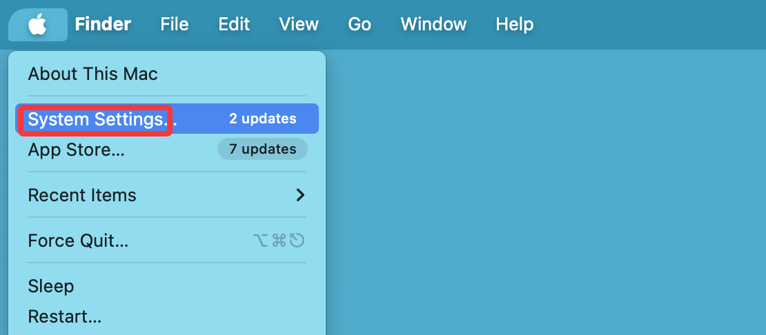 Open System Settings