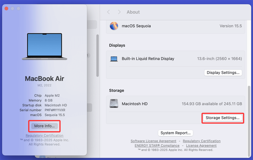 Click Storage Settings
