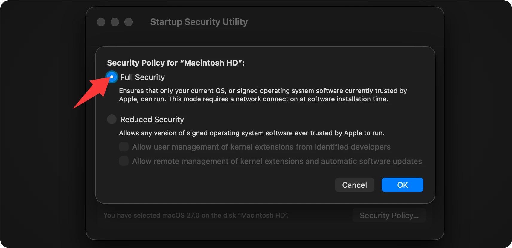 fix macOS 27 installation failed