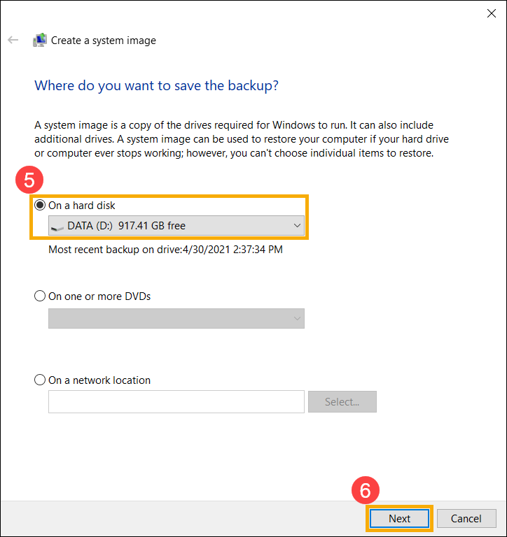 make a full backup of Windows 10 PC