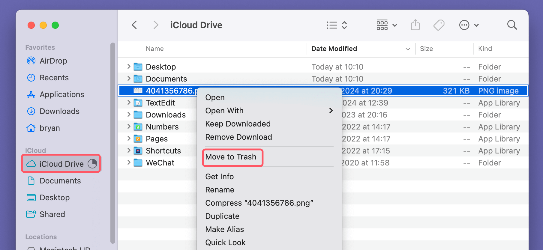 Manage iCloud Drive on Mac