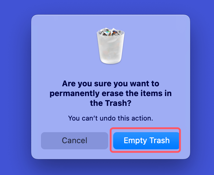 Manually Emptying the Trash
