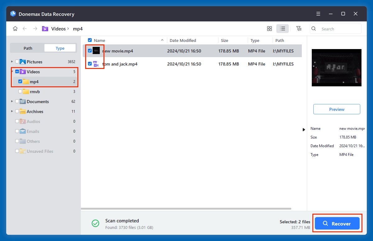 recover deleted MP4 video