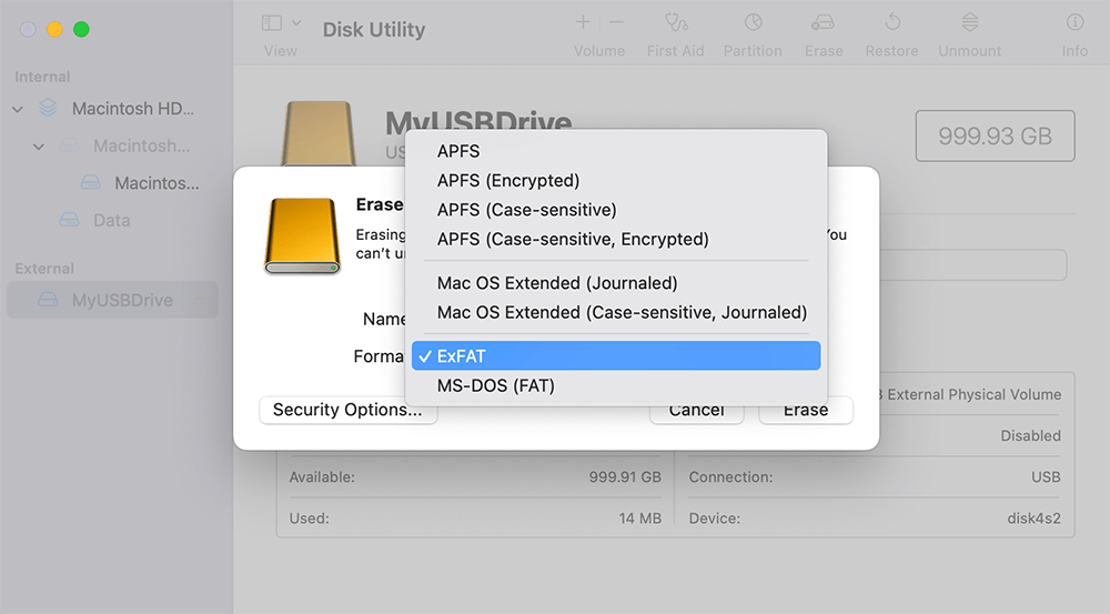 How to format an USB drive for Mac