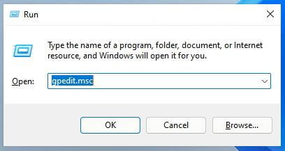 Press win+R to load group policy