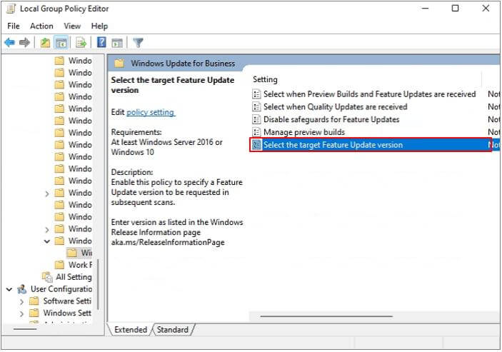 Find Windows update for business