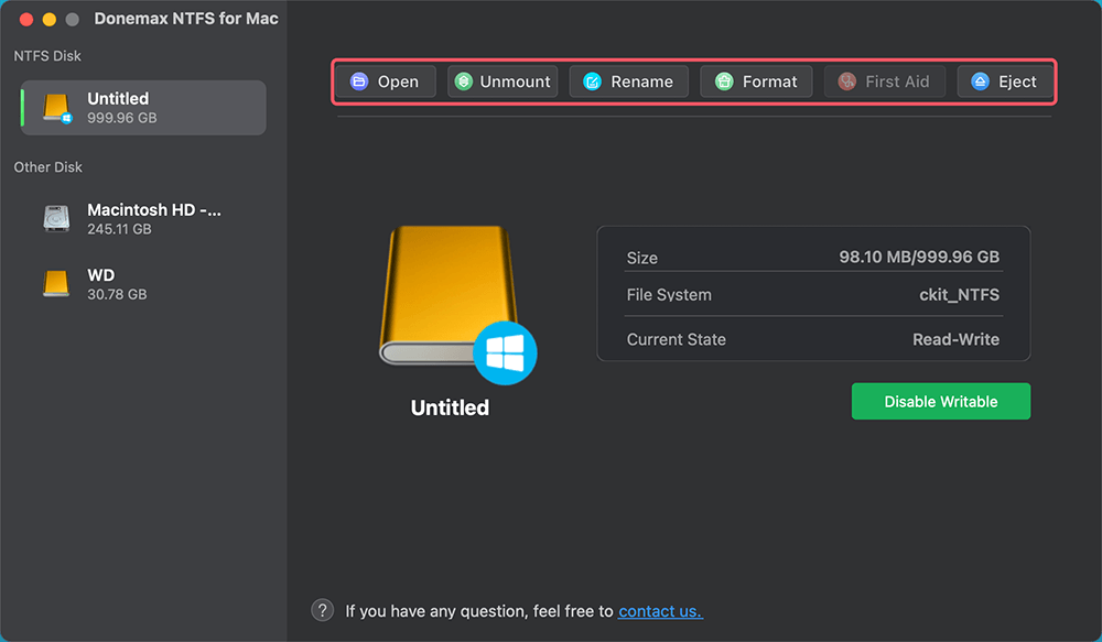 Donemax NTFS for Mac