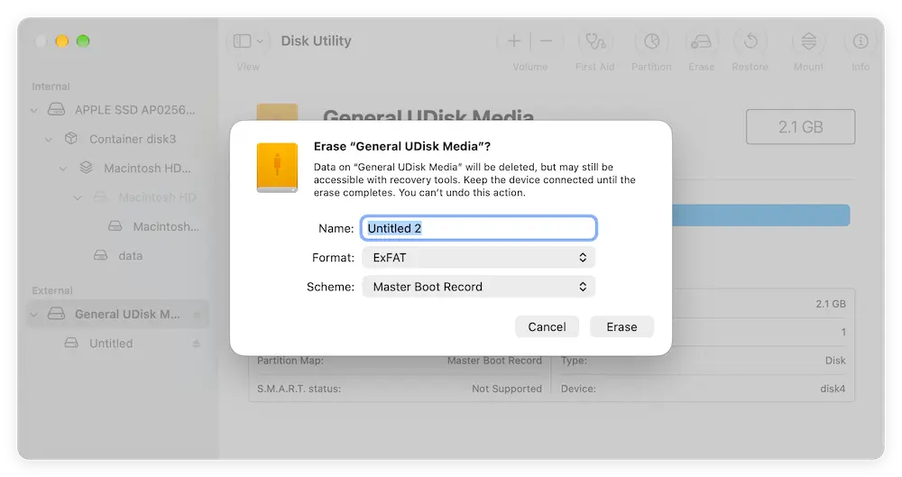 reformat external drive Mac
