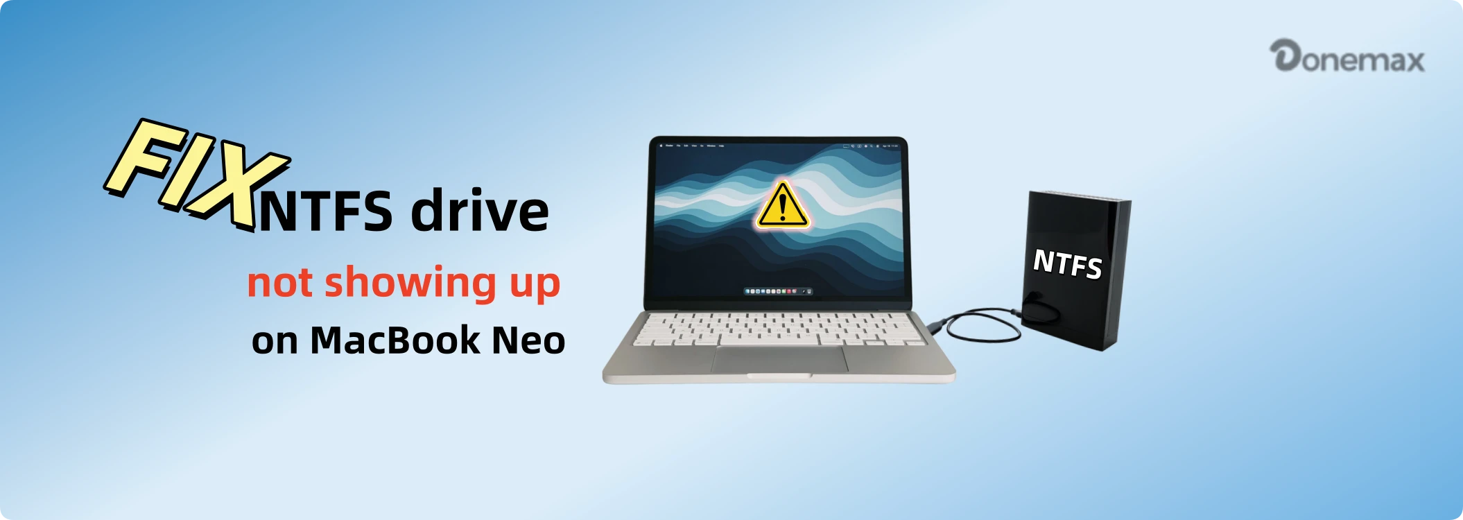 fix NTFS drive not showing up on MacBook Neo