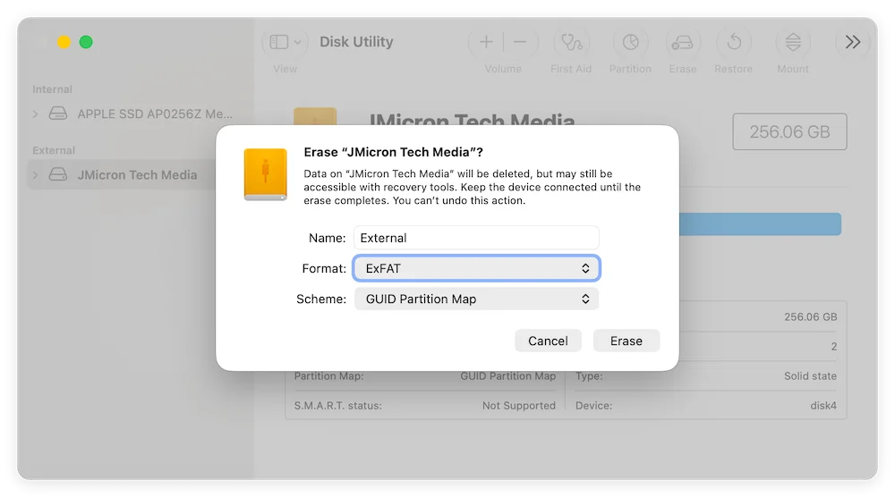 reformat ntfs external hard drive m5 mac