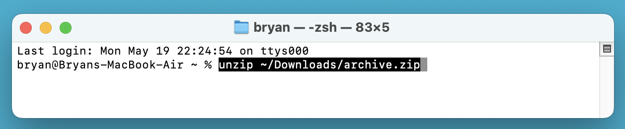 macOS has built-in support for ZIP files