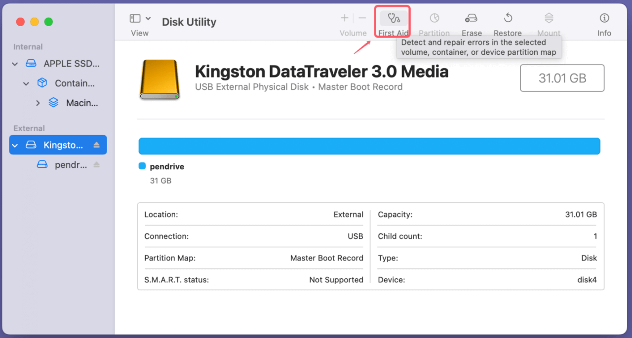 pen drive appears empty even though it contains data