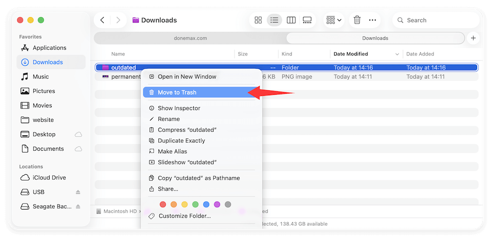 how to permanently delete a folder on Mac