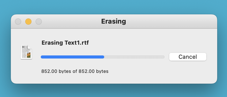 permanently delete an RTF file on Mac