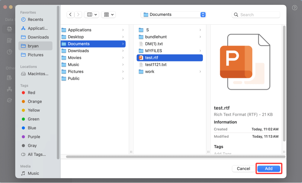 permanently delete an RTF file on Mac