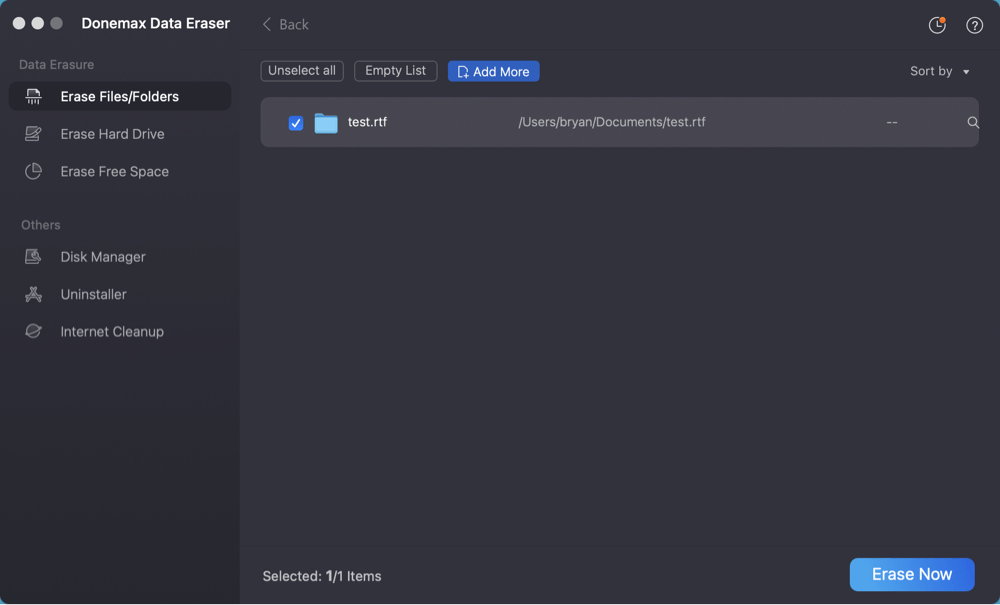 permanently delete an RTF file on Mac