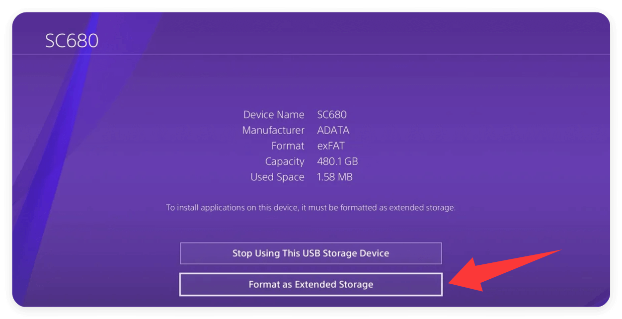 PS4 external hard drive not recognized