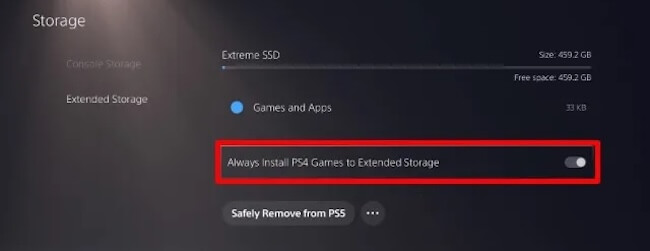 install game to external drive on PS5