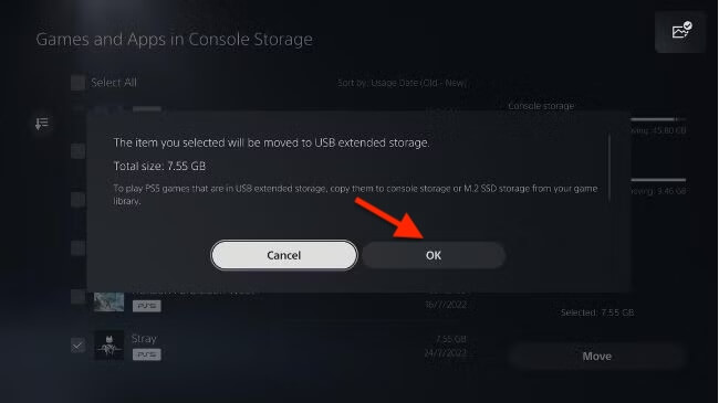 move game to external drive on PS5