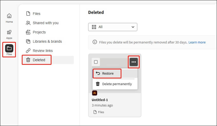 recover unsaved/deleted/corrupted/overwritten Adobe Illustrator files