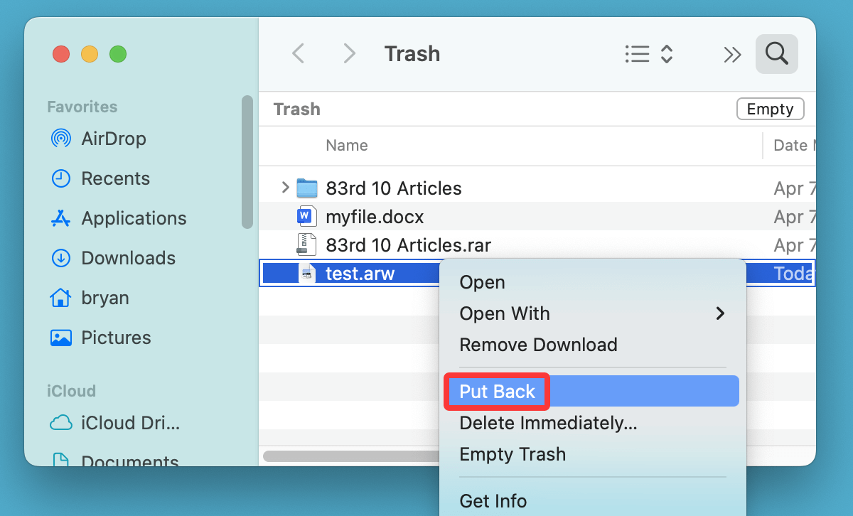 recover ARW files on Mac