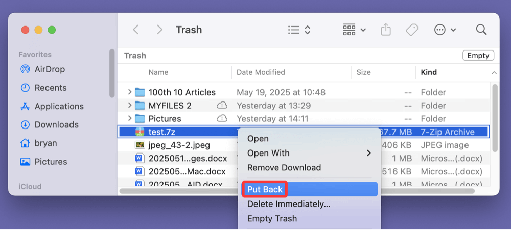 recover deleted 7-ZIP files