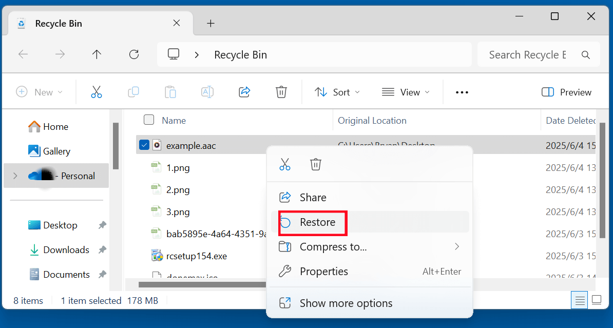 how to recover deleted AAC files
