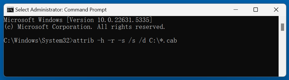 recover deleted CAB files