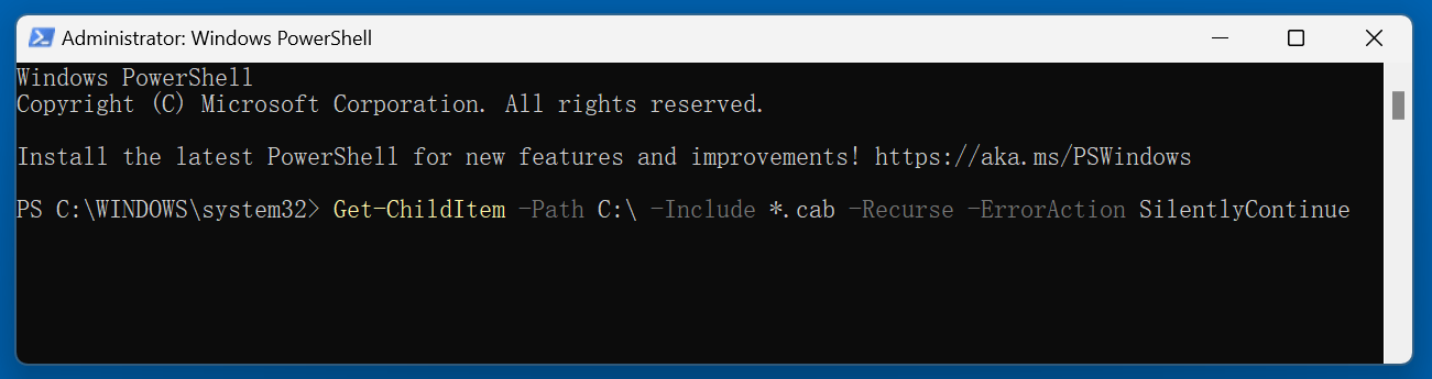 recover deleted CAB files