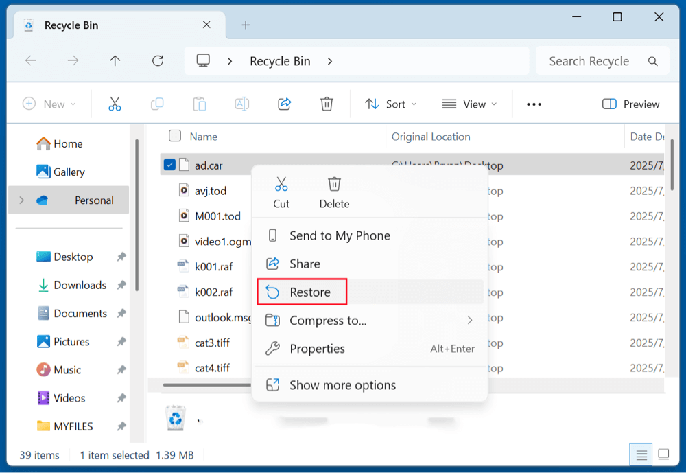 recover deleted CAR files on Windows or macOS