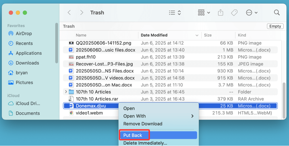 recover deleted DjVu files