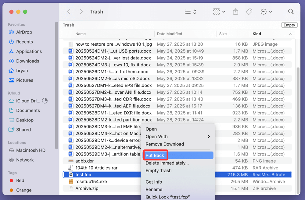 recover deleted or lost FCP files