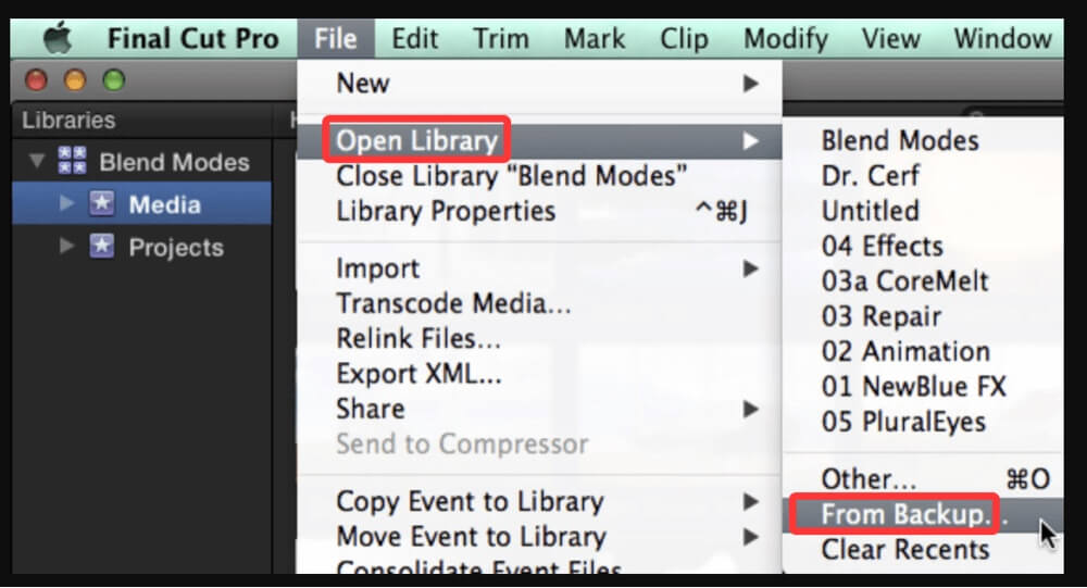 recover deleted FCPEVENT file