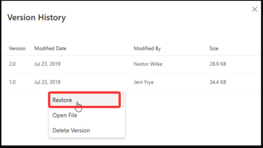 recovering deleted files from OneDrive