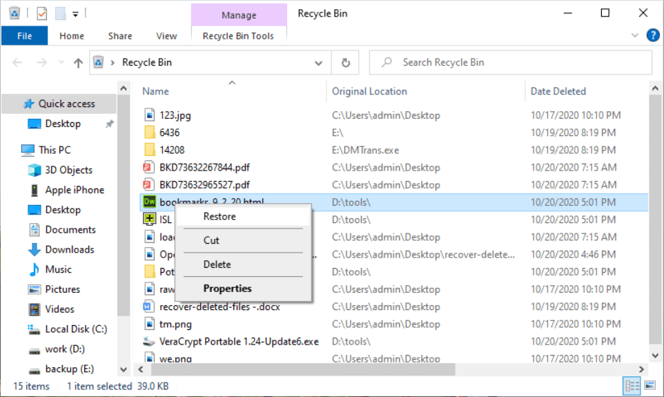 Data Recovery for Deleted Files on Windows 10/8/7/Vista