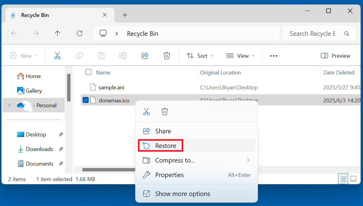 recover lost or deleted ICO files