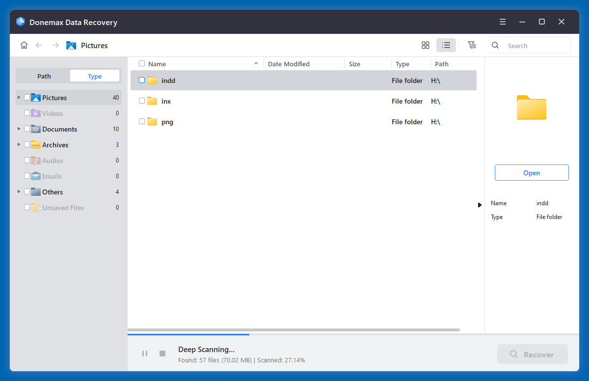 recover deleted INDD files