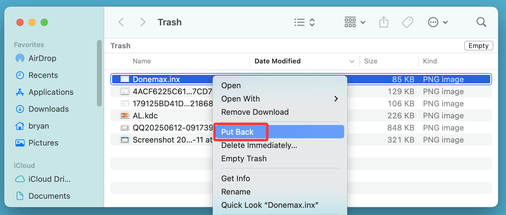 recover deleted INX files