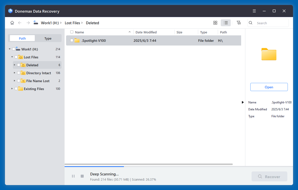recover deleted INX files
