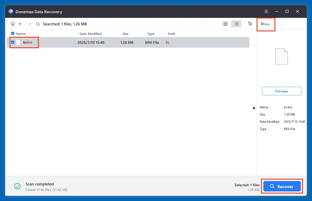 recover Krita file