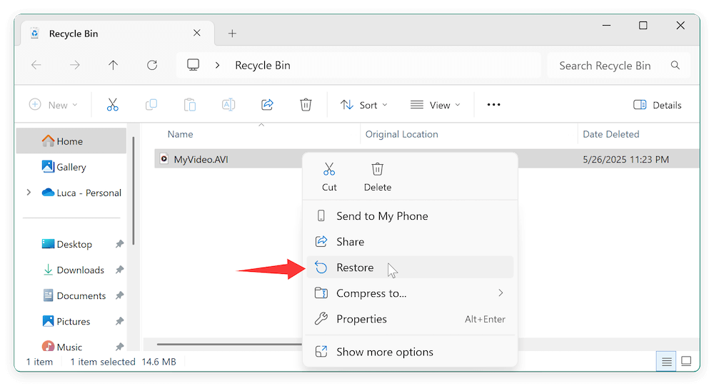 recover deleted or lost AVI videos