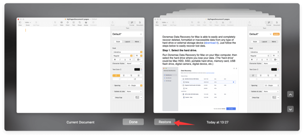 recovering deleted, lost, or unsaved Pages documents on a Mac