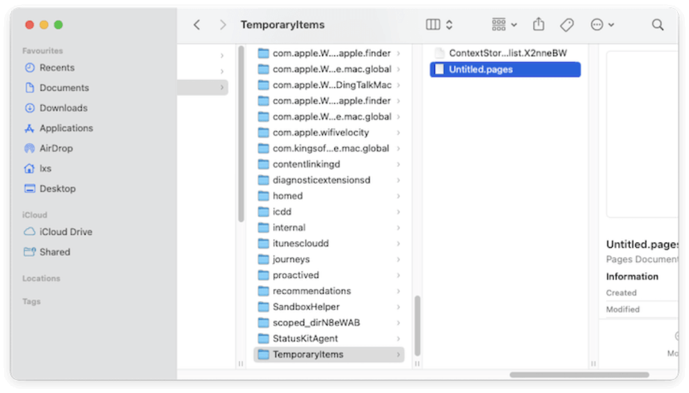 recovering deleted, lost, or unsaved Pages documents on a Mac