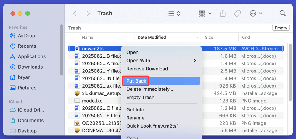 recover deleted M2TS videos