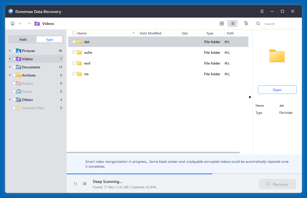 recover deleted M2TS videos
