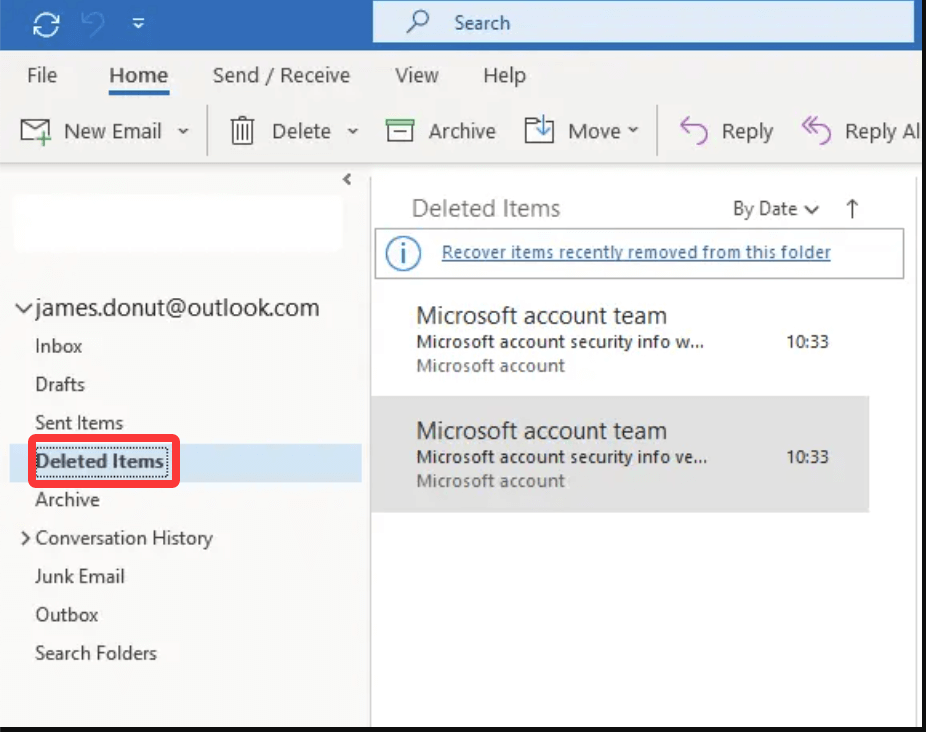 Recover Deleted .msg File